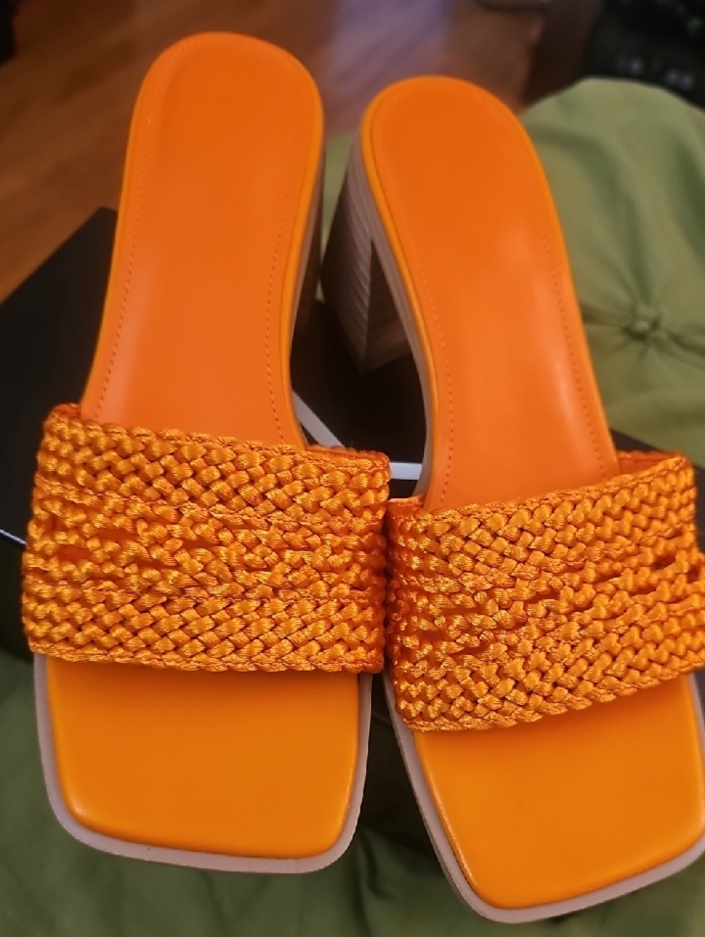 Marc Fisher Braided Orange Slide Mules